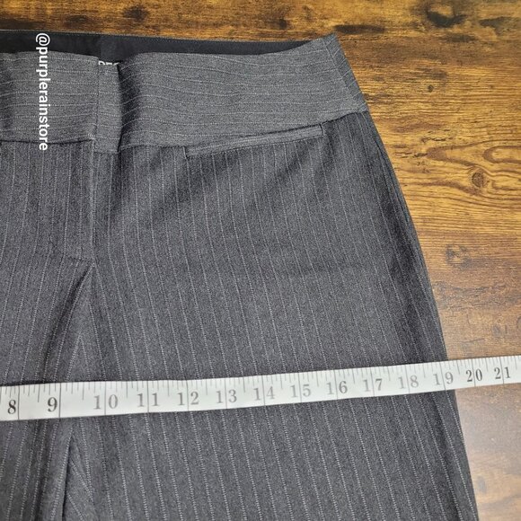 Express Editor Trouser Flare Pants 4 R Gray Pin Stripe Preppy Career Casual - Picture 7 of 12